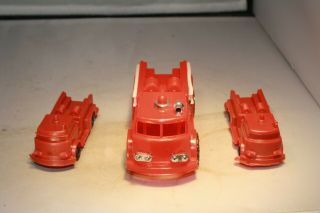 1960s American Lafrance Fire Truck 3 Vehicle Set Made In Hong Kong