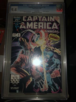 Captain America Annual 8 Cgc 9.  4 1st Apperance Of Tess - One & Overrider