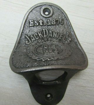 Jack Daniels Cast Antique Iron Rustic Vintage Beer Bottle Opener Wall Mounted