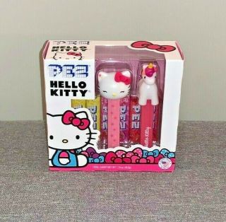Sanrio Hello Kitty Pez Gift Set With Pink Unicorn Dispenser Candy