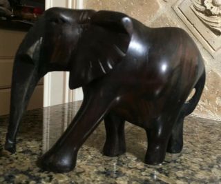 Wood Carved Elephant Mahogony