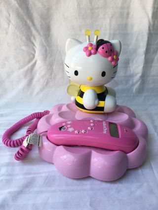Hello Kitty Bumble Bee Lcd Caller Id Display Pink Telephone