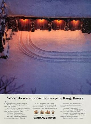 1992 Range Rover Easily Cope With A Ton Of Snow Vintage Print Ad