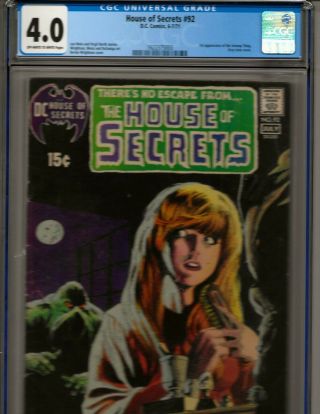 House Of Secrets 92 Cgc 4.  0 Oww 1st Swamp Thing Bernie Wrightson Cover/art 1971