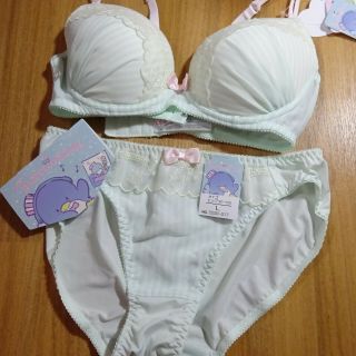 Japan Sanrio Tuxedo Sam Colabo Shimamura Lingerie Bra Panty Set Adult Lsize