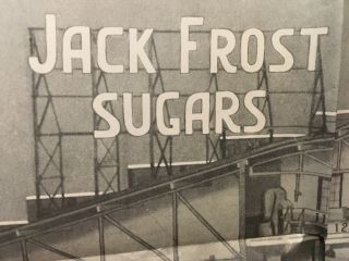 Vintage 1933 Worlds Fair Century Of Progress Jack Frost Sugar Advertising Poster