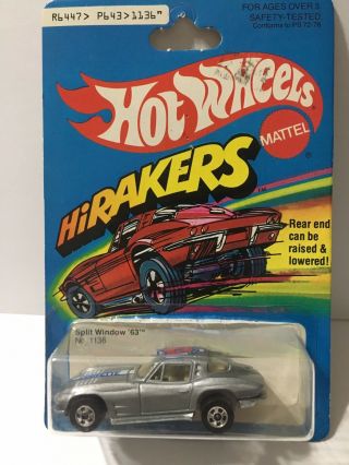 Hot Wheels 1980 Hirakers Gray Split Window 63 Corvette,  Card
