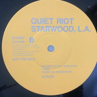 Quiet Riot ‎– The Legendary Quiet Riot - Starwood,  L.  A.  1979 2 X LP XL 1552A 6
