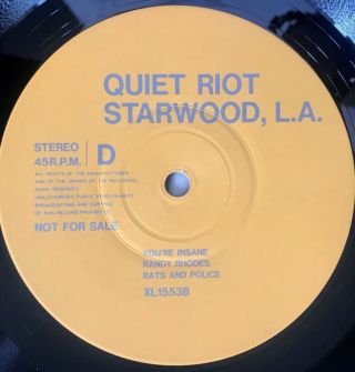 Quiet Riot ‎– The Legendary Quiet Riot - Starwood,  L.  A.  1979 2 X LP XL 1552A 8