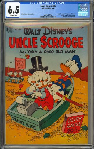 Four Color 386 (Uncle Scrooge 1) Carl Barks Art Disney 1952 CGC 6.  5 2
