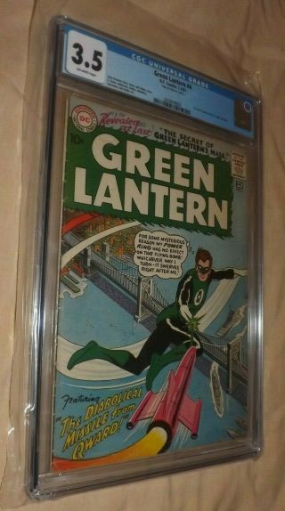 Green Lantern 4 Cgc 3.  5 Slab Dc Hal Jordan 1961 Secret Mask Revealed