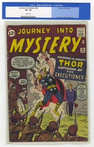 Journey Into Mystery 84 Vg - 3.  5 Marvel Comic Key 2nd Thor Old Label White Pages