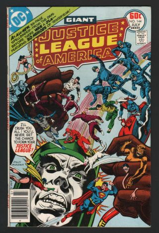Justice League Of America 144,  Dc,  1977,  Vf -,  Captain Blanx