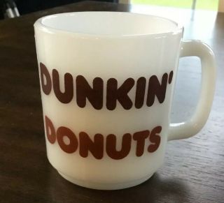 Vintage Dunkin’ Donuts Milk Glass Coffee Mug By Glasbake Cup Early 1970s Vguc