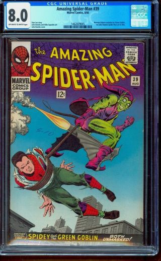 Spider - Man 39 Cgc 8.  0 1st First John Romita Art Green Goblin Revealed