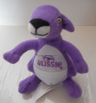 2009 Aussie Shampoo Advertisement Mascot Plush Doll Figure Purple Kangaroo
