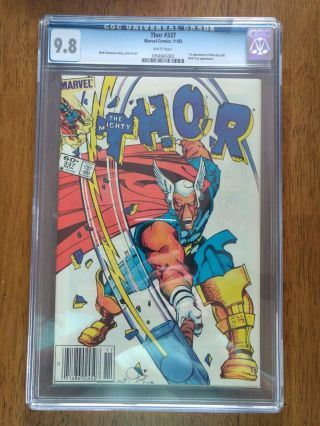 Thor 337 Newsstand Edition Cgc Graded 9.  8 1st Beta Ray Bill White Pages.