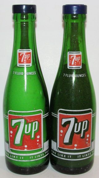 Vintage 7up Antique 7 Fl Oz Bottle Salt & Pepper Shakers You Like It Likes You