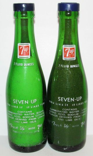 Vintage 7up Antique 7 FL OZ Bottle Salt & Pepper Shakers You Like It Likes You 2