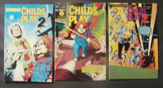 Childs Play 2 Movie Adaption Set 1,  2,  3 Innovation Comics 1991