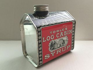 Vintage Towle ' s Log Cabin Syrup Tin Bank 1979 4