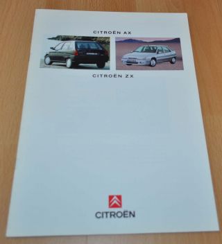 1994 Citroen Ax & Zx Brochure Prospekt Prospectus Russian Edition
