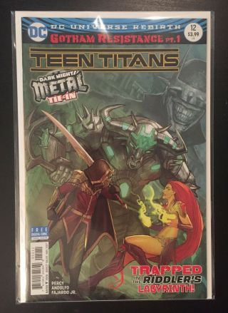 Teen Titans 12 1st The Batman Who Laughs First Printing Metal Tie - In
