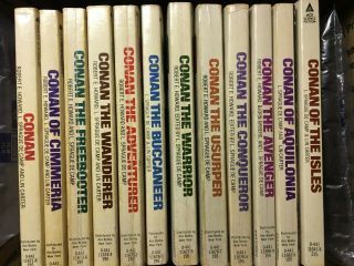 Conan Book Series.  Complete Set Of The 12 Ace Paperbacks,  Late 1970s.