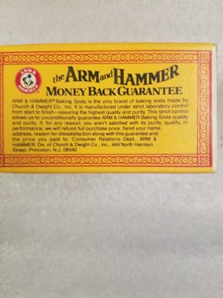 Vintage 1980 ' S ARM & HAMMER 16 OZ Baking Soda Box (not tin) FULL 4