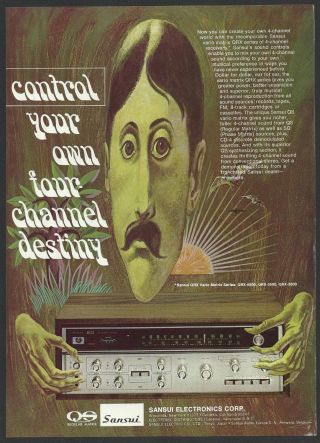 Sansui Qrx Vario Matrix Series 4 - Channel Radio Receiver - 1973 Vintage Print Ad