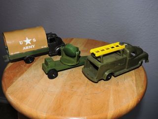 Vintage Ideal Searchlight US Army Signal Corps & Banner Toy Troop Trucks RARE 2