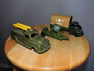 Vintage Ideal Searchlight US Army Signal Corps & Banner Toy Troop Trucks RARE 3