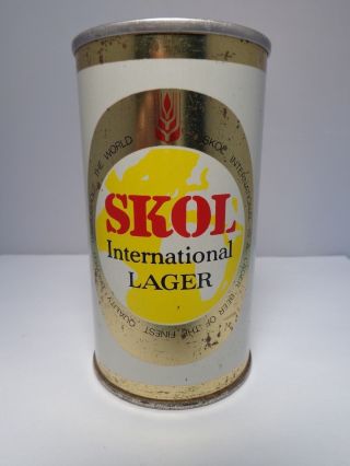Skol International Lager Straight Steel Pull Tab Beer Can 1 England