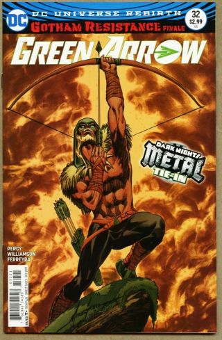 Green Arrow 32 - 2017 Nm,  9.  6 Dc Rebirth Variant Cover Metal Batman Who Laughs