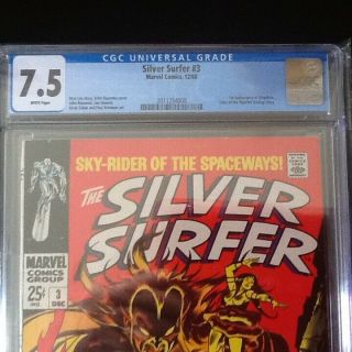 Silver Surfer 3 CGC 7.  5 White Pages First Mephisto 2