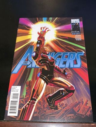 2011 Avengers 12 1st Iron Man Wields Infinity Gauntlet Like In Endgame Vf -