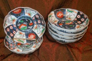 6 Good Small 6 " Antique Japanese Imari Bowls,