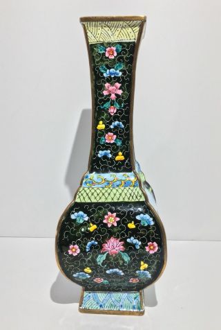 An Unusual 19th early 20th c.  Antique Chinese Enameled Cloisonné Hu Form Vase 6