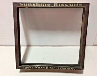 Antique Vtg Sunshine Biscuit Tin Loose Wiles Store Display With Lid Advertising