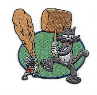 The Simpsons Itchy And Scratchy Fighting With Clubs Embroidered Patch
