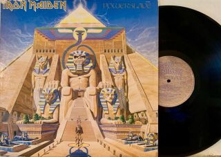 Iron Maiden " Powerslave " Lp 1984 1st Press Vinyl Capitol Sj - 12321 Sterling (vg)