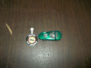 Vintage 1967 Hot Wheels Red Line Silhouette With Button Green Gray Interior