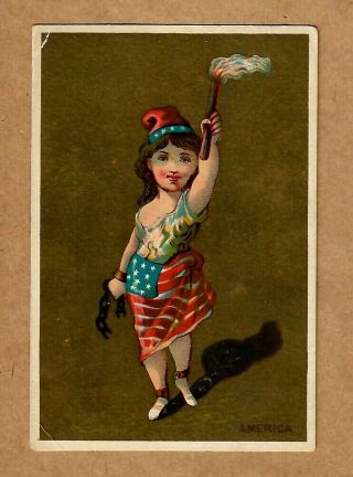 Antique Patriotic America Victorian Trade Card 1880 
