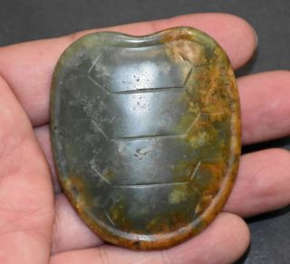 Rare Chinese " Hong Shan " Culture Jade Carved " Turtle Shell " Pendant L 6.  0 Cm
