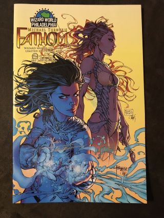 Fathom 1 1c Signed By Michael Turner & Koi Turnbull - Aspen Wizard World Excl