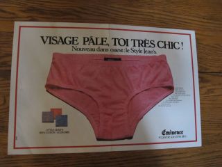 Eminence Men Underwear Print Ads,  Clippings 1982
