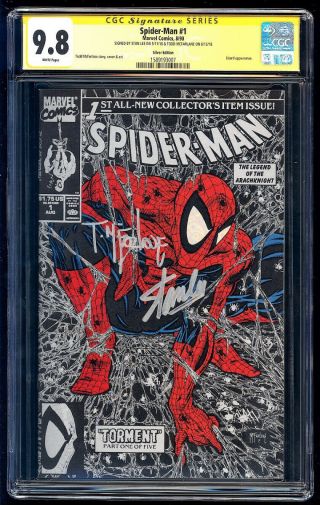 Spider - Man 1 Silver Ss Cgc 9.  8 Stan Lee & Todd Mcfarlane Signature Series