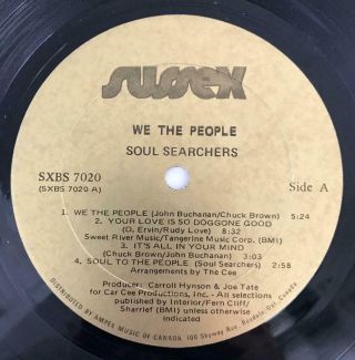 THE SOUL SEARCHERS We The People SUSSEX SXBS 7020 LP FUNK BREAKS CANADIAN PRESS 4
