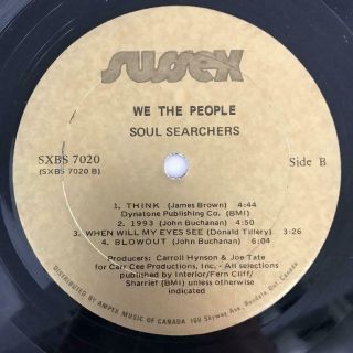 THE SOUL SEARCHERS We The People SUSSEX SXBS 7020 LP FUNK BREAKS CANADIAN PRESS 5