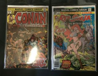Conan The Barbarian 24 1st Full App Red Sonja & Red Sonja 1 (1977) Marvel Comics